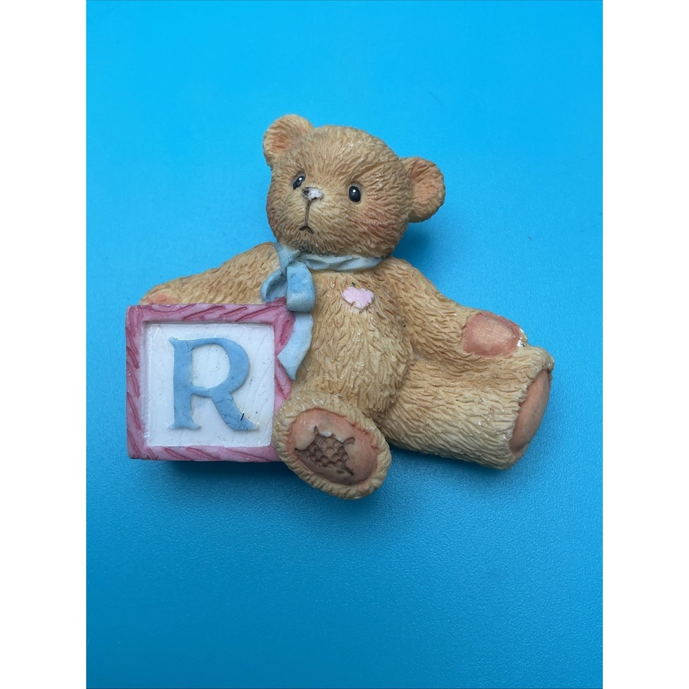 Vintage Cherished Teddies Bear Personalized Lapel Pin Brooch Letter R